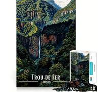 Jigsaw for Adults1000 Pieces Trou De Fer, La Reunion Smooth Joint Fun Mental Focus Game Casual Game Time Birthday Fun Gift(38x26cm)