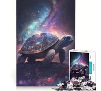 Jigsaw for Adults1000 Pieces Turtle in Space, Brain Teaser Game, Fun at Home Activities, Wishlist with Santa Claus 38x26cm