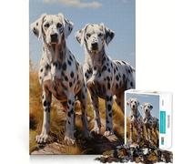 Jigsaw for Adults1000 Pieces Two Dalmatian Dogs Precise Cut Art Cognitive Game Toy Relax Play Time Christmas Wall Art (50x75cm)