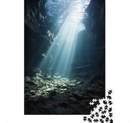 Jigsaw for Adults1000 Pieces Underwater Cave Photography Jigsaw for Adults Relaxing Games But Fun And Humorous Challenging To Complete 52x38cm/1000pcs