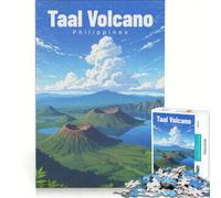 Jigsaw for Adults1000 Pieces Volcanic Calm in Simple Silhouettes, Brain Teaser Game, Fun at Home Activities, Wishlist with Santa Claus 50x75cm