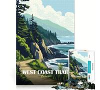 Jigsaw for Adults1000 Pieces West Coast Trail Canada Landscape Art Smooth Joint Fun Mental Focus Game Casual Game Time Birthday Fun Gift (38x52cm)