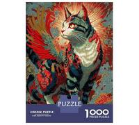 Jigsaw for Adults1000 Pieces Winged Cat Art Jigsaw Puzzle Brain Teaser Game Difficult Hard Gifts for Friends And Family 52x38cm/1000pcs