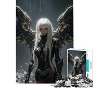 Jigsaw for Adults1000 Pieces Winged Warrior Woman with Pale Hair Difficult And Challenge Analysis And Logic Toy Wall Decor Suitable for Ages 14 And Up (38X26cm)