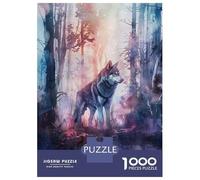 Jigsaw for Adults1000 Pieces Wolf in Misty Forest Jigsaw Puzzle Brain Teaser Game Difficult Hard Gifts for Friends And Family 38x26cm/1000pcs