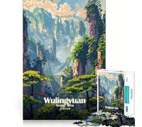 Jigsaw for Adults1000 Pieces Wulingyuan Scenic Area, China Precise Cut Art Cognitive Game Toy Relax Play Time Christmas Wall Art(38x26cm)
