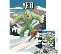 Jigsaw for Adults1000 Pieces Yeti Cryptid Travel Poster Cryptozoology Puzzles for Teenagers Difficult Hard Challenging To Complete Toy Intellectual Game (50x75cm)