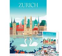 Jigsaw for Adults1000 Pieces Zurich Switzerland Puzzles for Teenagers Difficult Hard Challenging To Complete Toy Intellectual Game (50x75cm)