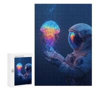 Jigsaw for Adults300 PCS Astronaut Holding Jellyfish-1 Adult Jigsaw Puzzles Birthday Present Difficult And Challenge Birthday And Unique Gifts 300 PCS