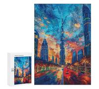 Jigsaw for Adults300 PCS Dubai Skyline at Sunset Jigsaw for Teenagers For Family Fun Educational Challenge Unique Birthday And Gifts 300 PCS