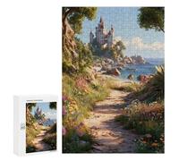 Jigsaw for Adults300 PCS Fantasy Castle by The Sea Jigsaw for Teenagers For Family Fun Educational Challenge Unique Birthday And Gifts 300 PCS
