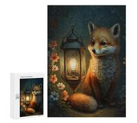 Jigsaw for Adults300 PCS Fox Lantern Garden Art Print Adult Jigsaw Puzzles Birthday Present Difficult And Challenge Birthday And Unique Gifts 300 PCS
