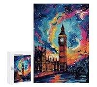 Jigsaw for Adults300 PCS London's Vibrant Night Sky -1 Adult Jigsaw Puzzles Birthday Present Difficult And Challenge Birthday And Unique Gifts 300 PCS