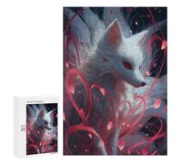 Jigsaw for Adults300 PCS Magical Fox with Hearts Jigsaw for Teenagers For Family Fun Educational Challenge Unique Birthday And Gifts 300 PCS