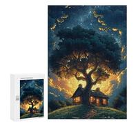 Jigsaw for Adults300 PCS Magical Tree House Under Stars Adult Jigsaw Puzzles Birthday Present Difficult And Challenge Birthday And Unique Gifts 300 PCS