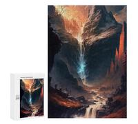 Jigsaw for Adults300 PCS Mountain Waterfall Adventure Adult Jigsaw Puzzles Birthday Present Difficult And Challenge Birthday And Unique Gifts 300 PCS