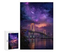Jigsaw for Adults300 PCS Rainbow Bridge Night Sky Adult Jigsaw Puzzles Birthday Present Difficult And Challenge Birthday And Unique Gifts 300 PCS