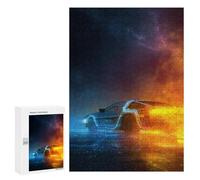 Jigsaw for Adults300 PCS Time Machine Neon Lights -3 Adult Jigsaw Puzzles Birthday Present Difficult And Challenge Birthday And Unique Gifts 300 PCS