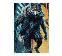 Jigsaw for Adults38x26cm/1000pcs Wolf in Urban Armor Teenagers Puzzles Toy Wall Decor Staycation Kill Time Birthday Present, Gifts, 38x26cm/1000pcs