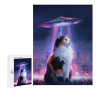 Jigsaw for Adults500 PCS Alien Cat Encounter Adult Jigsaw Puzzles Birthday Present Difficult And Challenge Birthday And Unique Gifts 500 PCS