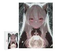 Jigsaw for Adults500 PCS Anime Cat Girl Holding Crystal Ball Adult Jigsaw Puzzles Birthday Present Difficult And Challenge Birthday And Unique Gifts 500 PCS