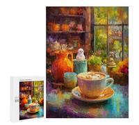 Jigsaw for Adults500 PCS Autumn Cozy Coffee Scene Jigsaw for Teenagers For Family Fun Educational Challenge Unique Birthday And Gifts 500 PCS
