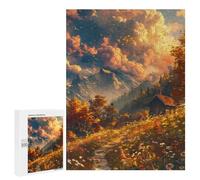Jigsaw for Adults500 PCS Autumnal Cabin in The Woods Adult Jigsaw Puzzles Birthday Present Difficult And Challenge Birthday And Unique Gifts 500 PCS