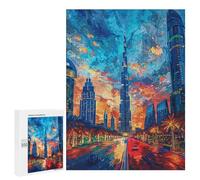 Jigsaw for Adults500 PCS Dubai Skyline at Sunset Adult Jigsaw Puzzles Birthday Present Difficult And Challenge Birthday And Unique Gifts 500 PCS