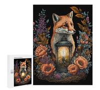 Jigsaw for Adults500 PCS Fox Lantern with Flowers-2 Jigsaw for Teenagers For Family Fun Educational Challenge Unique Birthday And Gifts 500 PCS