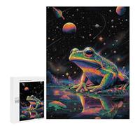 Jigsaw for Adults500 PCS Frog in Space Art Print Adult Jigsaw Puzzles Birthday Present Difficult And Challenge Birthday And Unique Gifts 500 PCS