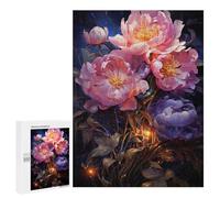 Jigsaw for Adults500 PCS Glowing Peony Bouquet Adult Jigsaw Puzzles Birthday Present Difficult And Challenge Birthday And Unique Gifts 500 PCS
