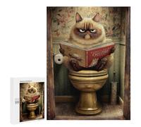 Jigsaw for Adults500 PCS Grumpy Cat Reading Book-5 Jigsaw for Teenagers For Family Fun Educational Challenge Unique Birthday And Gifts 500 PCS