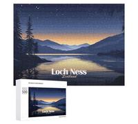 Jigsaw for Adults500 PCS Loch Ness, Scotland at Night Adult Jigsaw Puzzle Relaxing Games Stress Reliever Birthday Present, Gifts, 500 PCS