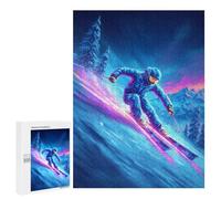 Jigsaw for Adults500 PCS Neon Ski Night Adventure-1 Jigsaw for Teenagers For Family Fun Educational Challenge Unique Birthday And Gifts 500 PCS