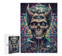 Jigsaw for Adults500 PCS Psychedelic Devil Skull Art Print-1 Jigsaw for Teenagers For Family Fun Educational Challenge Unique Birthday And Gifts 500 PCS