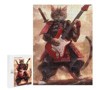 Jigsaw for Adults500 PCS Samurai Cat Rock Star Adult Jigsaw Puzzles Birthday Present Difficult And Challenge Birthday And Unique Gifts 500 PCS