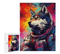 Jigsaw for Adults500 PCS Space Wolf Astronaut Art Print-1 Jigsaw for Teenagers For Family Fun Educational Challenge Unique Birthday And Gifts 500 PCS
