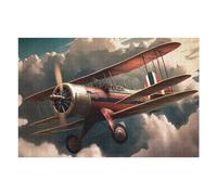 Jigsaw for Adults75x50cm/1000pcs Vintage Biplane Soaring Through Clouds Teenagers Puzzles Toy Wall Decor Staycation Kill Time Birthday Present, Gifts, 75x50cm/1000pcs