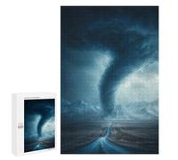 Jigsaw for Teenagers 1000 PCS Tornado Approaching Road Adult Jigsaw Puzzles Family Activities Parent-child Interaction Beautiful Design Game 1000 PCS