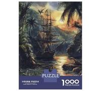 Jigsaw for Teenagers 1000 Pieces A Pirate Ship Sails Puzzles for Adults Toy Wall Decor Analysis And Logic Christmas Birthday Gifts 52x38cm/1000pcs