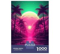 Jigsaw for Teenagers 1000 Pieces Abstract Retrowave Fusion Puzzle for Adults Relaxing Games Birthday Present Fun at Home Activities, 70x50cm/1000pcs