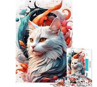 Jigsaw for Teenagers 1000 Pieces Ai Cat Or Vector Cat 1000 Jigsaw Puzzle DIY Toys Pattern Assembly Unique Gifts for Birthday And Christmas (38x52cm)
