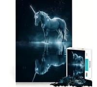 Jigsaw for Teenagers 1000 Pieces Beautiful Unicorn In Dark Premium Cut Fun Logic Skill Play Easy Time Play Christmas Art Display (38x52cm)
