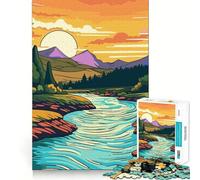 Jigsaw for Teenagers 1000 Pieces Beautiful Valley Mountain Premium Cut Fun Logic Skill Play Easy Time Play Christmas Art Display (38x26cm)