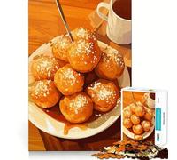 Jigsaw for Teenagers 1000 Pieces Beignets with Coffee Still Life Premium Cut Fun Logic Skill Play Easy Time Play Christmas Art Display (38x26cm)