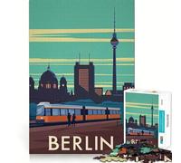 Jigsaw for Teenagers 1000 Pieces Berlin Germany Travel Art Premium Cut Fun Logic Skill Play Easy Time Play Christmas Art Display (38x52cm)