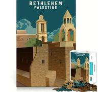 Jigsaw for Teenagers 1000 Pieces Bethlehem Church Palestine Premium Cut Fun Logic Skill Play Easy Time Play Christmas Art Display (38x52cm)