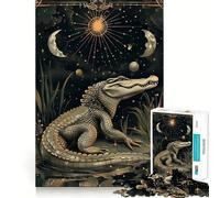 Jigsaw for Teenagers 1000 Pieces Big Crocodile Tarot Cards Premium Cut Fun Logic Skill Play Easy Time Play Christmas Art Display (50x75cm)