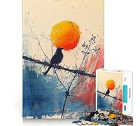 Jigsaw for Teenagers 1000 Pieces Bird on Barbed Wire Premium Cut Fun Logic Skill Play Easy Time Play Christmas Art Display (50x75cm)