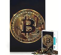 Jigsaw for Teenagers 1000 Pieces Bitcoin Crypto Coin Premium Cut Fun Logic Skill Play Easy Time Play Christmas Art Display (50x75cm)